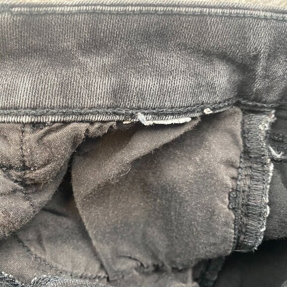 American Eagle Womens Jeans 26 Measured High Rise Skinny Jeggings Black Denim - Picture 10 of 16